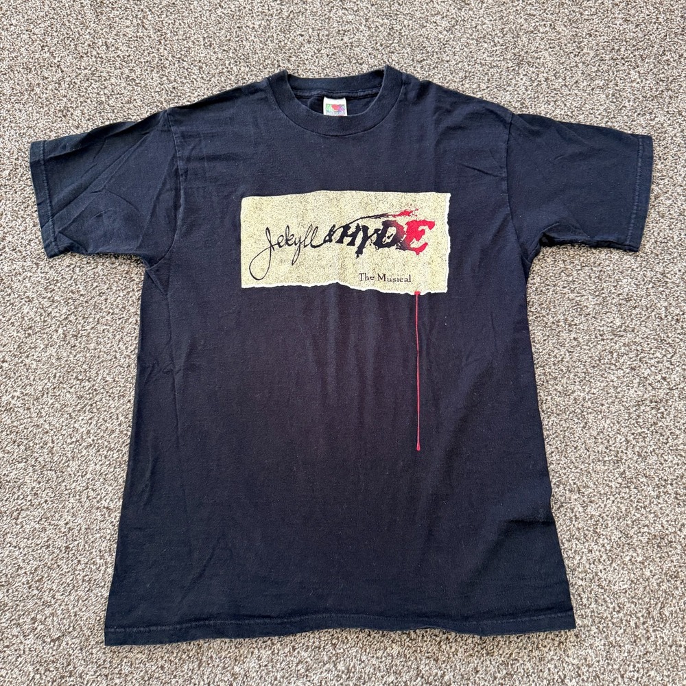 Vintage Jekyll and Hyde Horror Broadway Musical Show Promo Shirt Black Men's L